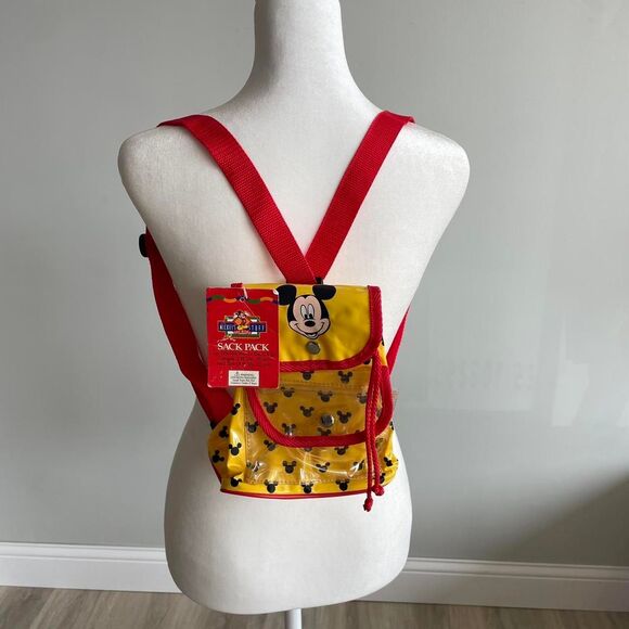 Vintage 90s Deadstock Mickey Mouse Mini Backpack Disney Polka Dot Retro WDW READ - Picture 1 of 7